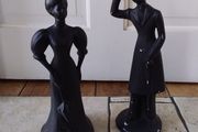 Churchill Staffordshire Pair of Black Silhouette Ceramic Figurines
