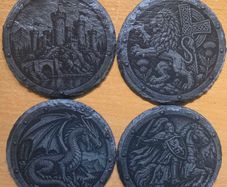 Celtic & Medieval Round Slate Coasters