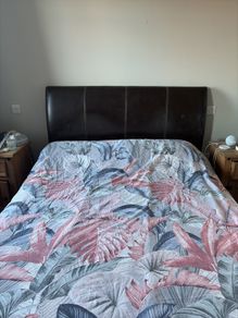 King Size Divan and Leather Headboard