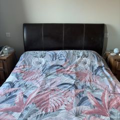 King Size Divan and Leather Headboard