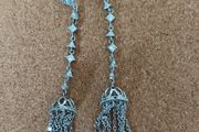Long drop tassel earrings