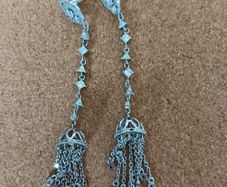 Long drop tassel earrings
