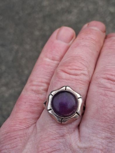 Vintage Amethyst Sterling Silver Ring(7.2g)