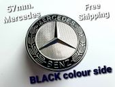 Mercedes - Benz 57mm BLACK side Flat Bonnet Badge Emblem A2048170616