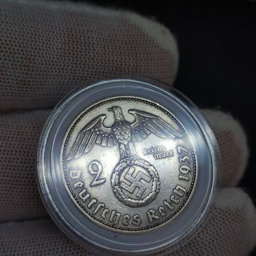 2 Reichsmark 1937 A Berlin WW2 Silver Coin third Reich (Like a mirror)
