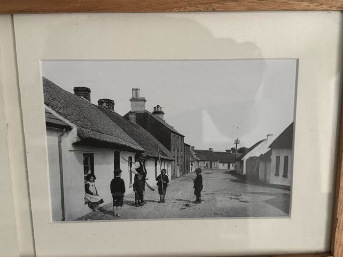 Pair of Rare Antique Photographs - Main Street Bray (c.1911) & Rush Village, Co. Dublin (Framed 56 x 25 cm)