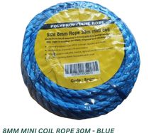 General purpose  Coil Rope - 8mm / 30m - Blue