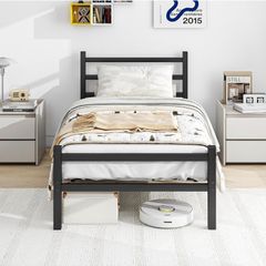 3ft Single Bed Frame with Headboard,Heavy Duty Metal Platform