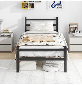 3ft Single Bed Frame with Headboard,Heavy Duty Metal Platform