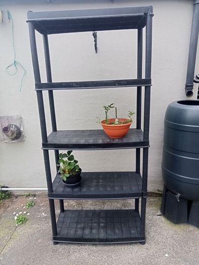 Plastic shelving 186cm X 83cm in perfect condition
