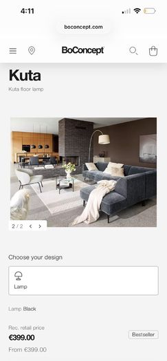 Kuta Floor Lamp - Rose Gold