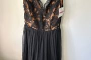 Black tulle lace maxi dress
