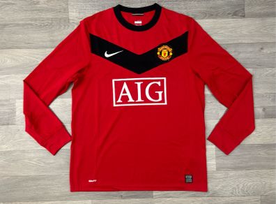 Genuine Vintage 2009 Nike Manchester United Owen Long Sleeve Home Jersey Shirt Mens Medium
