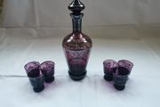 Venician glass decanter and 6 glasses, perfect condition