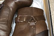 Forever 21 Brown leather boots in as new condition Size4