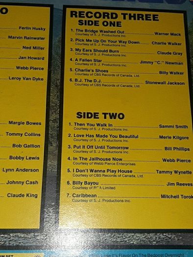 record 3 album set country hit parade