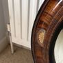 Antique Oval Mahogany Wall Mirror with Inlay & Bevelled Glass Image 4