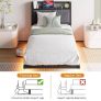 Floating Single Metal Bed Frame with LED Lights & USB Charging Station, 90x190cm Image 2