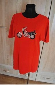 Your Sixth sense red sequin motorbike long t-shirt size UK14 EU42 Postage included
