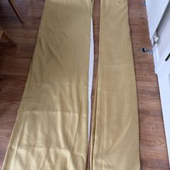 Helena Springfield Mustard Yellow Blackout Eyelet Curtains    90" x 90" Pair
