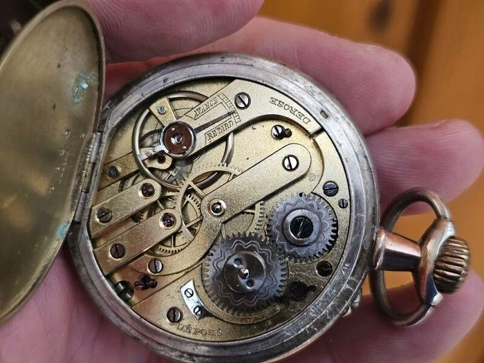 Antique Silver Swiss Made WW1 Era Military Pocket Watch