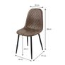 Set of 4 Brown Faux Leather Dining Chairs with Black Metal Legs Image 3