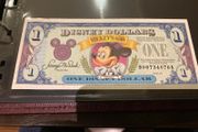 United States   USA Disney 1 Dollar Bill Mickey Mouse 65th Year 1993 Rare