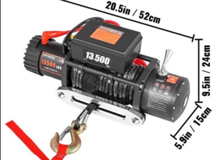 13500lbs Electric Synthetic Rope Winch 12v Recovery Truck Roller
