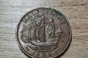 Great Britain UK 1958 Half Penny Elizabeth II Coin - free standard postage
