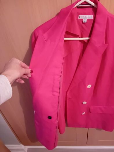 Tommy Hilfiger - Blazer - Pink - Linen Cotton - Fits UK 10 to 12 - BNWT RRP 300