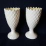 Pair of antique Belleek ceramic vases, pineapple design Image 6