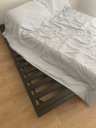 Double/single bed day bed frame markerad virgil abloh ikea painted black