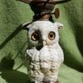 Antique German Dresden Sitzendorf Porcelain Novelty Owl Oil Lamp Image 2