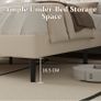 Double Bed Frame with Headboard, Vertical Channel Tufted Image 3