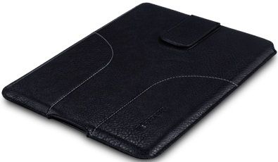 New Ipad 2 / 3 Traveller Leather Pouch Black / Tan