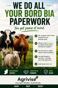Bord Bia Audit Prep Service  Dairy, Beef & Sheep