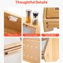 Double Layer Bread Box for Kitchen Counter, Large Capacity Bamboo Bread Storage Container, Farmhouse Wooden Breadbox for Homemade Bread, Storage Holder Bin with Acrylic Wavy Door Panel, Natural Image 4
