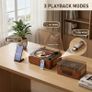 Vintage Portable CD Player with Bluetooth, Aesthetic Room Decor Music Player with Clear Dust Cover, Built in Speakers, Gift for Teens, Kids & Kpop Album Fans, Brown Image 2