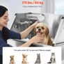 86.4cm Stainless Steel Dog Washing Station Pet Grooming Tub with Hot and Cold Faucet and Storage Rack Image 5