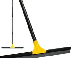 Floor Squeegee Outdoor Heavy Duty, 60cm Rubber Squeegee Broom with Long Handle 160cm for Cleaning Garage Courtyard Bathroom Shower Glass Window Tile Concrete Deck Marble Water