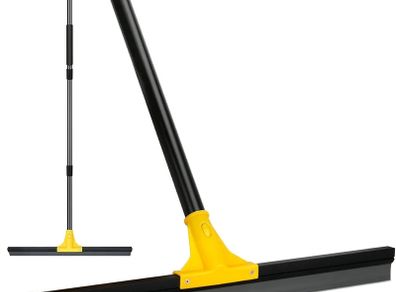 Floor Squeegee Outdoor Heavy Duty, 60cm Rubber Squeegee Broom with Long Handle 160cm for Cleaning Garage Courtyard Bathroom Shower Glass Window Tile Concrete Deck Marble Water