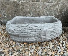 Set of 3 stone log effect garden planters
