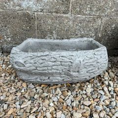 Set of 3 stone log effect garden planters