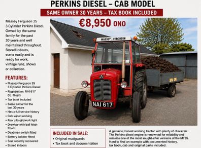 Massey Ferguson 35 3 Cylinder Perkins Diesel 1 owner last 30 years
