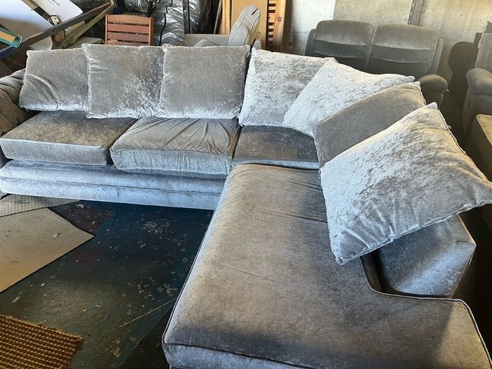 Silver crashed select corner sofa