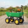 75 Litre Large Garden Cart, Tipping Wheelbarrows Heavy Duty Garden Dump Trolley 200kg Capacity for Festivals, Tools, Plants, Logs - Green Image 2
