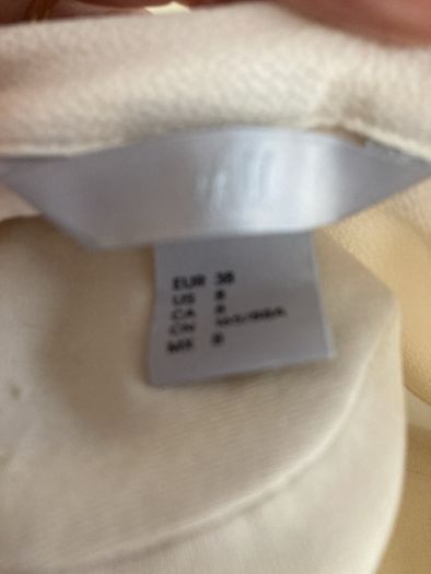 H and M Ivory Blouse with ruffle and tie ribbon - size 10
