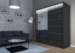 Sliding Doors Wardrobe S 203cm LED - Black