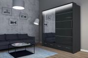 Sliding Doors Wardrobe S 203cm LED - Black