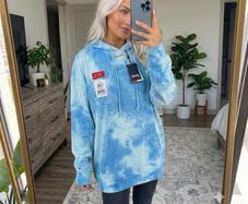 Tommy Jeans Blue Tie-Dye Hoodie Size-L Brand new with tags  Unisex